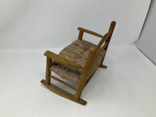 Load image into Gallery viewer, Vintage boho wicker doll rocking bench
