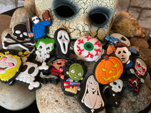 Load image into Gallery viewer, Lot of Brand New Horror Charms for Crocs. Halloween Horror Croc Charms.
