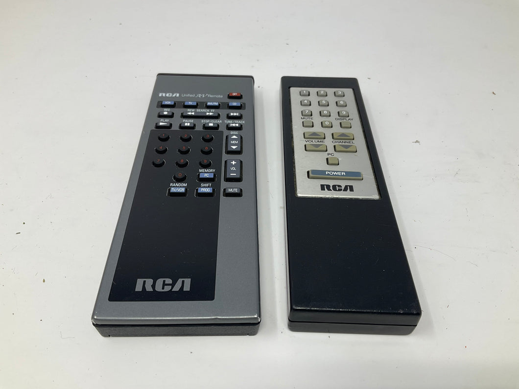 Choice of One Vintage Retro Looking RCA Television/VCR Remote for Prop. Old RCA Tv Remotes. Sold as-is for intrinsic value.