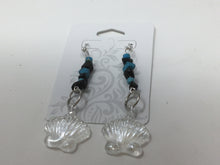 Load image into Gallery viewer, Handmade Glass Shell Dangle Earrings. Sensitive Ears. Boho Beach.
