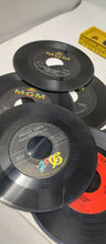 Load image into Gallery viewer, Amfile Platter Pak Vintage 45 Record Case w/ 45&#39;s, Lucite Handle, File Folders.
