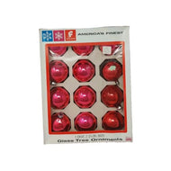 Vtg Pink Franke America's Finest Glass Christmas Tree Ornaments 2 5/8” IOB 12 Ct