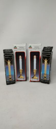 4 Vintage Solid Brass Electric Candlestick Polished Window Candle Lamps In Boxes