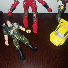 Load image into Gallery viewer, Vintage Collector&#39;s Lot of Action Figure Toys. Priced to sell mystery items. Transformers? Battle Bots? Superhero? Comics? I have no clue.
