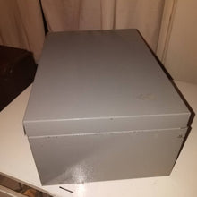 Load image into Gallery viewer, Extra Large Vintage Steel Grey Storage Box for Ephemera, file cards, etc. 12x8.5x6
