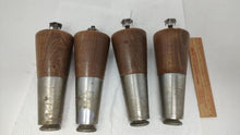 Load image into Gallery viewer, Vintage Set Of 4 Mid Century MCM 6” Steel Tip Wood Furniture Legs
