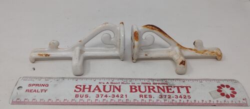 Antique White Porcelain Bathroom Shelf Rack Wall Mount Brackets Porcelain-Set