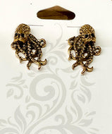 kraken earring jackets in antique gold