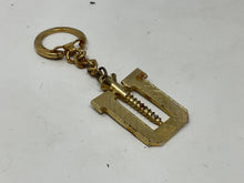 Load image into Gallery viewer, Vintage Novelty Key Chain Screw U Gold tone Clasp Keychain Funny Rude Crass

