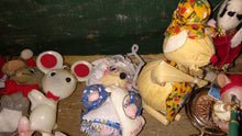 Load image into Gallery viewer, Lot Vintage Christmas Tree Ornaments. Mice Ornaments. All kinds, all different ages and styles. ALL VINTAGE. Kurt Adler, Japan, Taiwan
