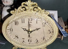 Load image into Gallery viewer, Brand New Ornate Gold Oval Tabletop Clock

