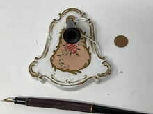 Load image into Gallery viewer, Vintage Elfinware Pen Stand. Shabby Chic Porcelain Fountain Pen Holder. Bakelite Fountain Pen Included!
