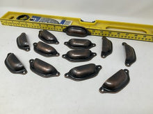 Load image into Gallery viewer, 12 Pack Cabinet Bin Cup Pulls Half Moon Drawer Pull Handles Copper Finish.
