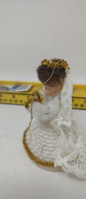 Load image into Gallery viewer, Vintage Hand Crafted Christmas Tree Angel Topper Plastic Canvas White Yarn Doll
