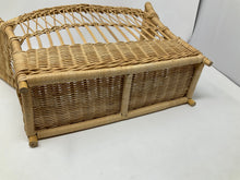 Load image into Gallery viewer, Vintage Wicker Magazine Holder. Boho Chic Wicker Magazine Basket. 70s decor. For bathroom, living room, bedroom. Rattan.
