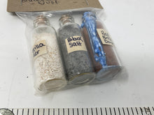 Load image into Gallery viewer, 3 small bottles of elements. Casting Salt, lavender, rosemary for traveling altars.
