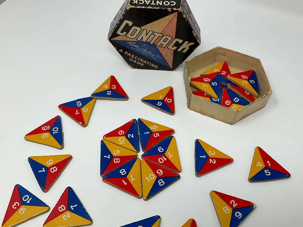Contack Game Pieces. 1940’s game. 25 pieces. Incomplete.