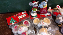 Load image into Gallery viewer, Lot Vintage Christmas Tree Ornaments. Mice Ornaments. All kinds, all different ages and styles. ALL VINTAGE. Kurt Adler, Japan, Taiwan
