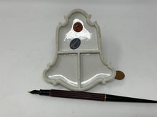 Load image into Gallery viewer, Vintage Elfinware Pen Stand. Shabby Chic Porcelain Fountain Pen Holder. Bakelite Fountain Pen Included!
