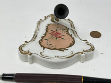 Load image into Gallery viewer, Vintage Elfinware Pen Stand. Shabby Chic Porcelain Fountain Pen Holder. Bakelite Fountain Pen Included!
