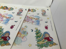 Load image into Gallery viewer, Vintage Precious Moments Christmas Color Window Clings. ADORABLE Graphics. 1996. Precious Moments WINDOW CLINGS.
