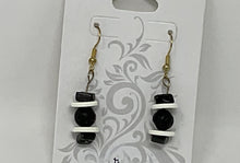 Load image into Gallery viewer, Handmade Obsidian, Lava Bead Aromatherapy Earrings.
