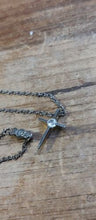 Load image into Gallery viewer, Vintage Crucifix Necklace. First Communion Cross With Rhinestone And Old Clasp
