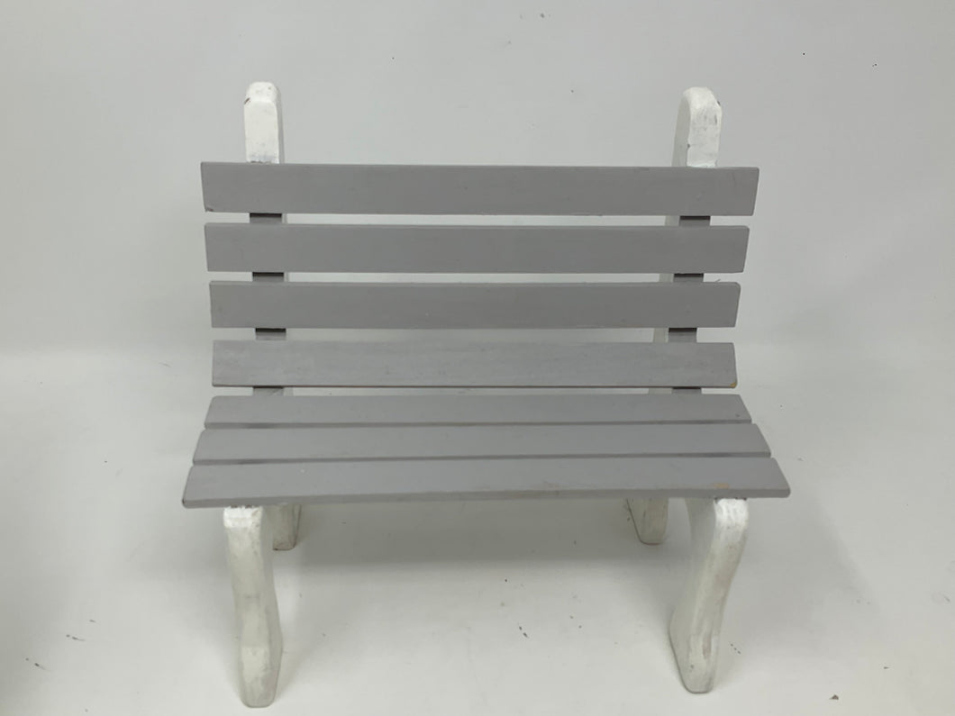 Vintage wooden doll park bench