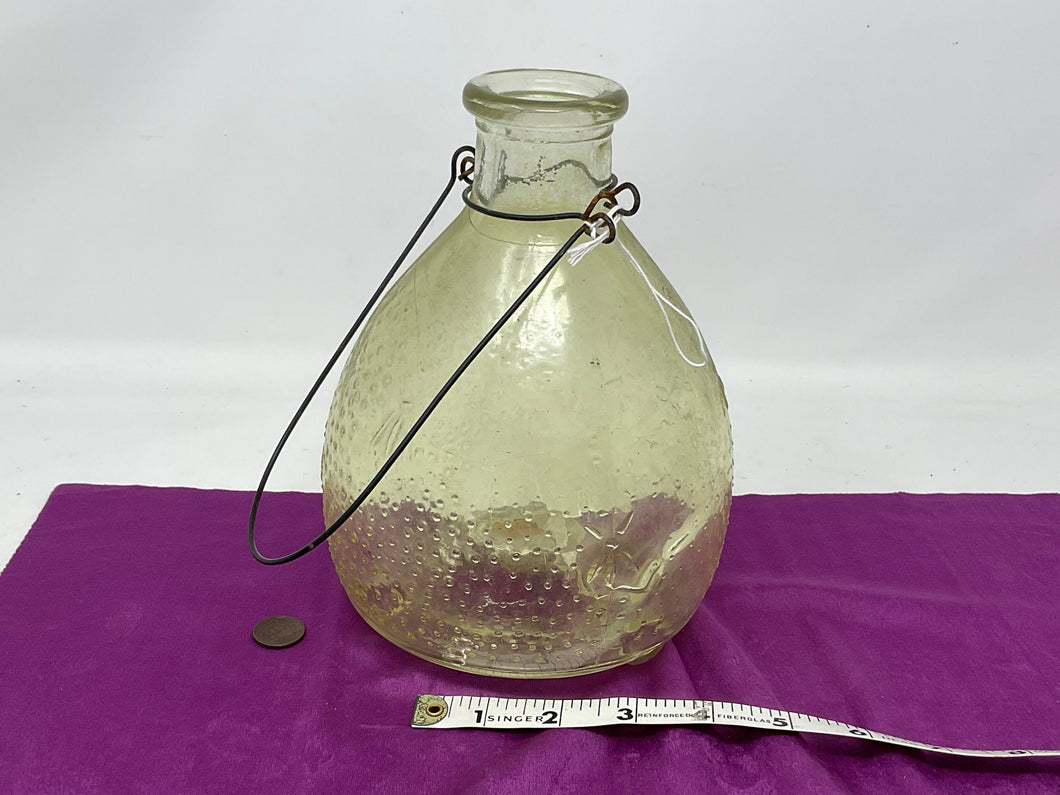 Antique Glass Jar Trap. Vintage Glass Bee Wasp Fly Trap Jar.
