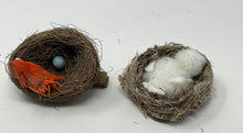 Load image into Gallery viewer, Vintage 1960’s Bird Nest Clip On Ornament made from Real birds nest, plus another birds nest!
