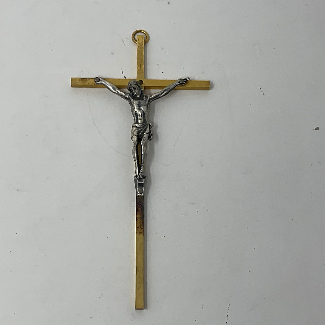 Ubiquitous Two Tone Metal Crucifix