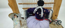 Load image into Gallery viewer, Vintage Navajo Doll Woman Weaving Rug Loom With Baby
