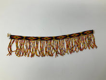 Load image into Gallery viewer, Vintage Beadwork. Native American Seed Bead Sample Piece. Salvaged. Brown, Orange and Yellow.
