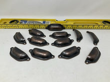 Load image into Gallery viewer, 12 Pack Cabinet Bin Cup Pulls Half Moon Drawer Pull Handles Copper Finish.
