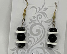 Load image into Gallery viewer, Handmade Obsidian, Lava Bead Aromatherapy Earrings.
