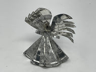 Vintage Tin Can Angel. 4.25 inches tall. Mercury Glass Ball head. 1960's Christmas Decoration.