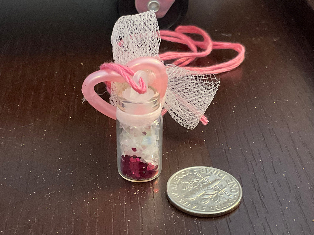 Tiny Handmade Unicorn Farts Amulet. Teeny bottle of Unicorn Farts.