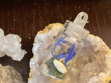 Load image into Gallery viewer, Specimen Jar. Itty Bitty Tiny Amulet Bottle with Badger Bones. Can be used as amulet or charm.
