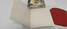 Load image into Gallery viewer, vintage unused self adhesive Christmas foil seals and vintage unsed MCM Christmas card
