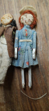 Load image into Gallery viewer, Antique Peg Dolls. Pair of two. Boy and Girl Penny Peg Dolls. As Is.
