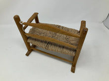 Load image into Gallery viewer, Vintage boho wicker doll rocking bench
