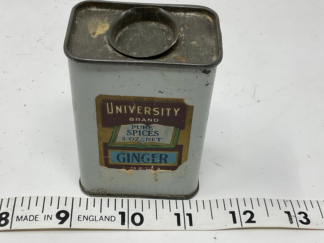 Very Early Spice Tin. Antique University Spice Tin. Vintage Spice Can.