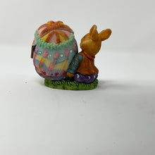 Load image into Gallery viewer, Vintage Easter Figurine. Boy bunny pushing baby bunny in an egg.

