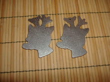 Load image into Gallery viewer, Vintage Girl Reindeer Clarice Ornament. Stamped Aluminum or Pewter?
