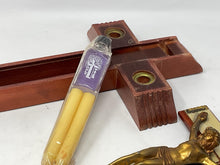 Load image into Gallery viewer, Last Rites Crucifix. Mother of Pearl Inlay, Unused Candles and Holy Water.
