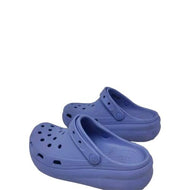 Kids 4 Crocs Classic Crush Platform Added Height Purple Clogs Shoes Pre-Owned