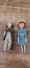 Load image into Gallery viewer, Antique Peg Dolls. Pair of two. Boy and Girl Penny Peg Dolls. As Is.
