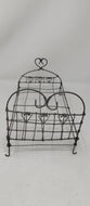 Antique Wire Doll Bed. Scrolled Wire Heart Design. 11
