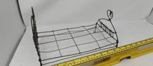 Load image into Gallery viewer, Antique Wire Doll Bed. Scrolled Wire Heart Design. 11&quot; x 7&quot;
