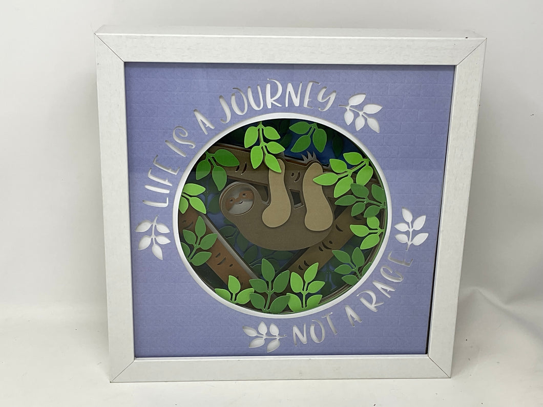 Inspirational Sloth Cut Paper Shadow Box
